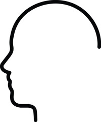 Head line silhouette. Profile contour. Vector illustration.