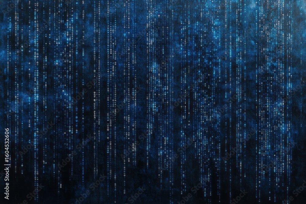 Aufkleber blue digital binary background data blue.