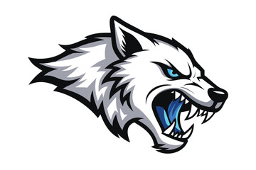 White Wolf Head Esports Logo for T-shirt & Streamer Branding