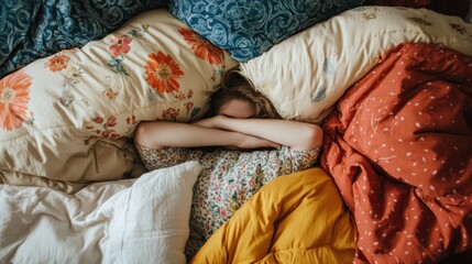 Person covered in bedding