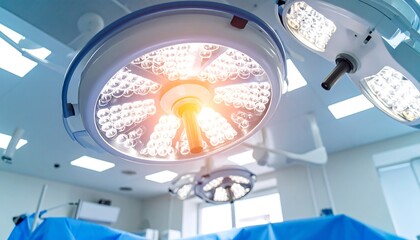 Surgical lights illuminating a sterile operating room