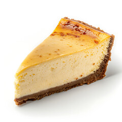 Slice of Caramel Cheesecake with Graham Cracker Crust