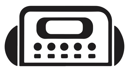 old radio icon vector illustration black and white