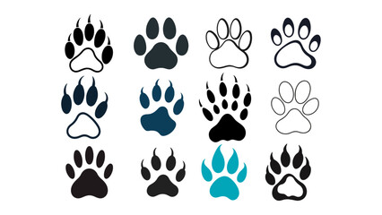 set of animal paw prints spooky 