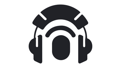 simple headphones shape on white background