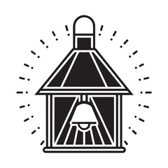 Vintage Lantern Silhouette Icon vector