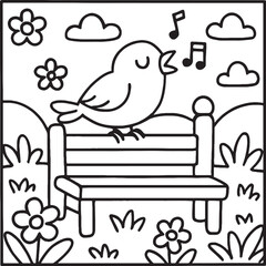 Cozy Moments Bold Line Coloring Page – Relaxing Hygge-Inspired Illustration