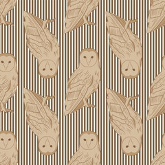 Whimsical Forest Seamless Vector Pattern with Mushrooms, Leaves and Woodland Animals