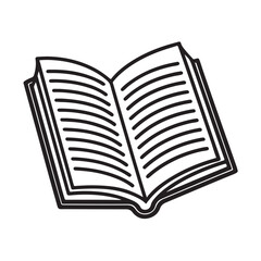 Open Book Line Art Vector
