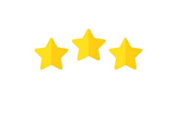 Obraz premium Three star rating for customer review and product quality. Feedback and satisfaction symbol. Success, achievement, and ranking icon. Vector illustration isolated on white.