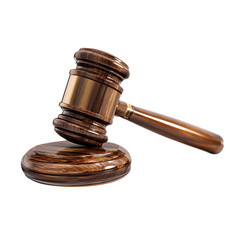 Fototapeta premium wooden gavel judge mallet legal tool on transparent background