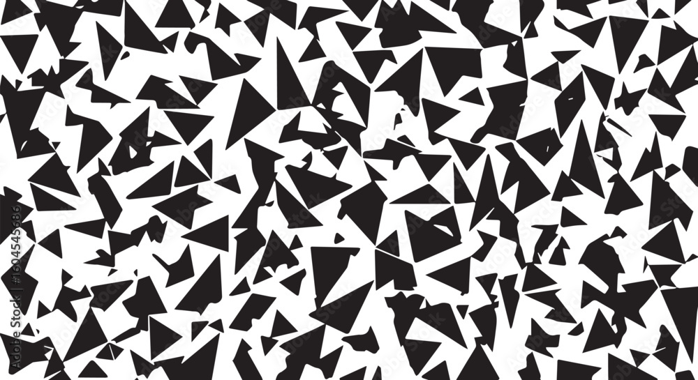 Poster abstract black triangles pattern isolated on transparent background