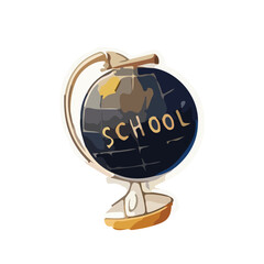 Illustration of globe with school text on white background