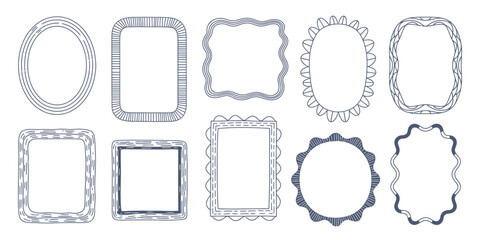 Hand Drawn Illustration Set with Various Elements in CMYK and Grayscale