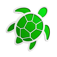 Obraz premium Stylized Green Turtle Logo Isolated on Black Background, Clean and Modern Design