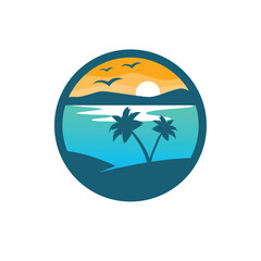 beach vector abstract modern logo