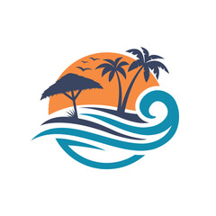 beach vector abstract modern logo