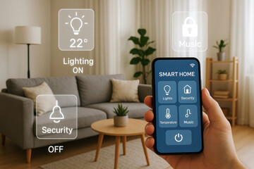 Smart home control interface augmented reality living room technology interior