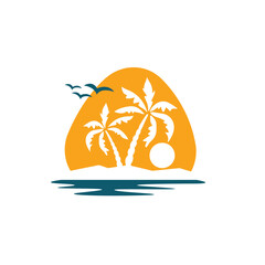 beach vector abstract modern logo