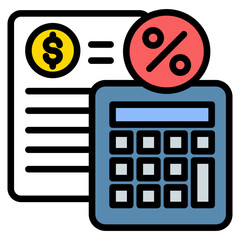 Tax Calculator outline color icon