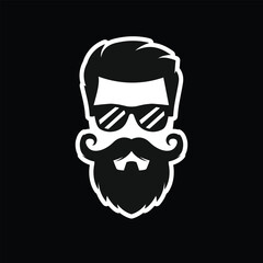 beard vector abstract modern logo