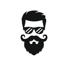 beard vector abstract modern logo