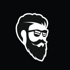 beard vector abstract modern logo