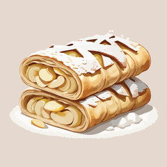 Austrian Apple Strudel Vector