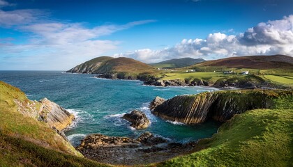 coastal scenery in a rural area of donegal