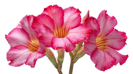 Beautiful pink Adenium obesum flowers isolated on white background