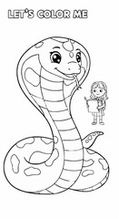 Fototapeta premium Cobra coloring pages for children
