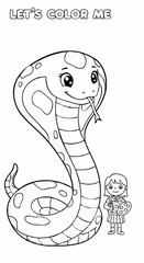Fototapeta premium Cobra coloring pages for children
