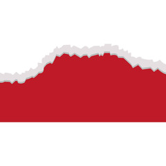 Red Torn Paper Border