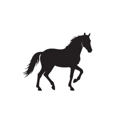 Obraz premium Black horse silhouette isolated on white background