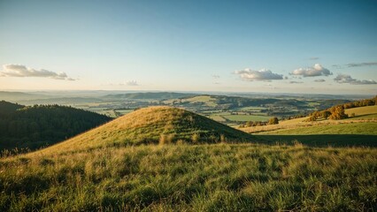 Obraz premium An expanse of fall-colored grassy lands