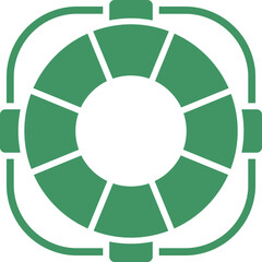 Naklejka premium Illustration of Lifesaver Icon in Green Color.