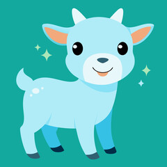 Fototapeta premium animated-baby-goat-with-sparkling-smile