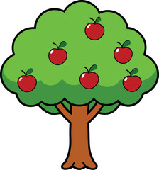 vector illustration of apple tree
