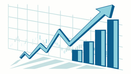 Business Growth Chart with Rising Graph Indicating Positive Financial Trend
