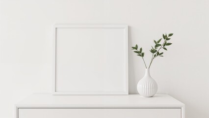 Organizing a desk with a white structure and a vase of plants