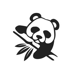 Naklejka premium panda bamboo vector abstract modern logo