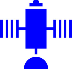 Obraz premium Blue and White Satellite Icon in Flat Style.
