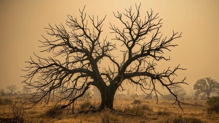 Smoke and fire ravaging forests due to environmental crisis
