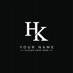 Creative Logo for Initials HK in Monogram Style - Vector Template for Initial Letter H and K