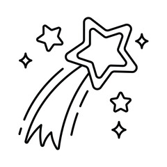 Falling Stars Vector outline illustration style icon. EPS 10 file