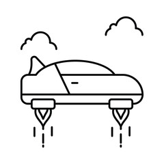 Space Car Vector outline illustration style icon. EPS 10 file