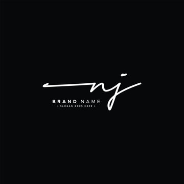 NJ Handwritten Signature logo - Vector Logo Template for Beauty, Fashion and Photography Business