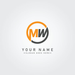 Vector Template for Initial Letter MW Logo - Elegant Monogram Logo for Alphabet M and W