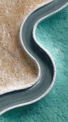 Obraz premium Premium Sharp Racing Circuit Curve with Skid Marks on Textured Asphalt Modern Motorsports and Driving Safety Content for Professional Advertising