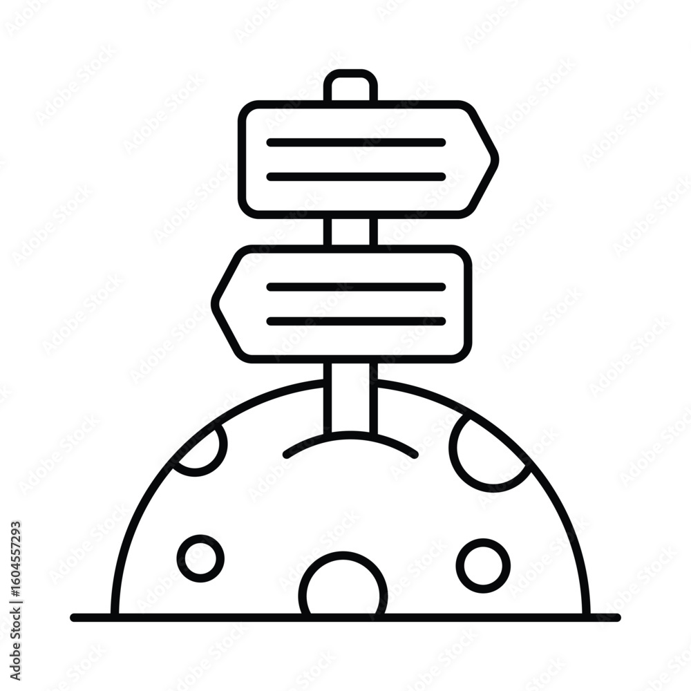 Poster guidepost vector outline illustration style icon